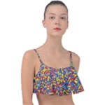 Colorful Lego Texture Lego Bricks Frill Bikini Top