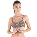 Colorful Lego Texture Lego Bricks Tie Up Cut Bikini Top