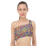 Colorful Lego Texture Lego Bricks Spliced Up Bikini Top 