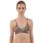 Colorful Lego Texture Lego Bricks Wrap Around Bikini Top