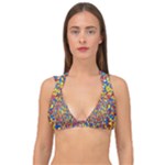 Colorful Lego Texture Lego Bricks Double Strap Halter Bikini Top