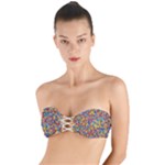 Colorful Lego Texture Lego Bricks Twist Bandeau Bikini Top