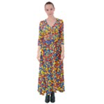 Colorful Lego Texture Lego Bricks Button Up Maxi Dress