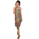 Colorful Lego Texture Lego Bricks Waist Tie Cover Up Chiffon Dress