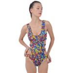 Colorful Lego Texture Lego Bricks Side Cut Out Swimsuit