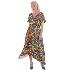 Cross Front Sharkbite Hem Maxi Dress 