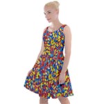 Colorful Lego Texture Lego Bricks Knee Length Skater Dress