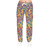 Colorful Lego Texture Lego Bricks Women Velvet Drawstring Pants