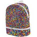 Colorful Lego Texture Lego Bricks Zip Bottom Backpack