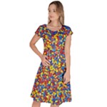 Colorful Lego Texture Lego Bricks Classic Short Sleeve Dress