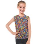 Colorful Lego Texture Lego Bricks Kids  Mesh Tank Top