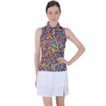 Colorful Lego Texture Lego Bricks Women s Sleeveless Polo T-Shirt