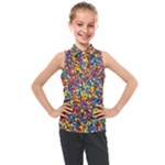 Colorful Lego Texture Lego Bricks Kids  Sleeveless Polo T-Shirt