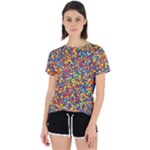 Colorful Lego Texture Lego Bricks Open Back Sport T-Shirt