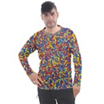 Colorful Lego Texture Lego Bricks Men s Pique Long Sleeve T-Shirt