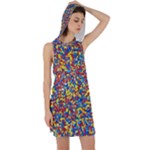 Colorful Lego Texture Lego Bricks Racer Back Hoodie Dress