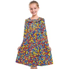 Colorful Lego Texture Lego Bricks Kids  Midi Sailor Dress from ArtsNow.com