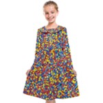 Colorful Lego Texture Lego Bricks Kids  Midi Sailor Dress