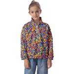 Colorful Lego Texture Lego Bricks Kids  Half Zip Hoodie