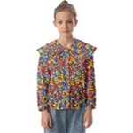 Colorful Lego Texture Lego Bricks Kids  Peter Pan Collar Blouse