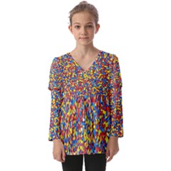 Kids  V Neck Casual Top 