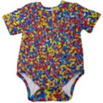 Colorful Lego Texture Lego Bricks Baby Short Sleeve Bodysuit