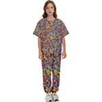 Colorful Lego Texture Lego Bricks Kids  T-Shirt and Pants Sports Set