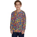 Colorful Lego Texture Lego Bricks Kids  Crewneck Sweatshirt