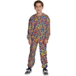 Colorful Lego Texture Lego Bricks Kids  Sweatshirt set