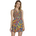 Colorful Lego Texture Lego Bricks Sleeveless High Waist Mini Dress