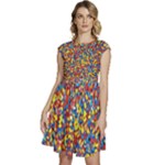 Colorful Lego Texture Lego Bricks Cap Sleeve High Waist Dress