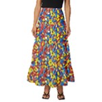 Colorful Lego Texture Lego Bricks Tiered Ruffle Maxi Skirt