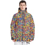 Colorful Lego Texture Lego Bricks Men s Multi Pockets Zip Ski and Snowboard Waterproof Breathable Jacket