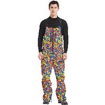 Colorful Lego Texture Lego Bricks Men s Front Zip Ski And Snowboard Bib Pants