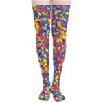 Colorful Lego Texture Lego Bricks Thigh High Stockings