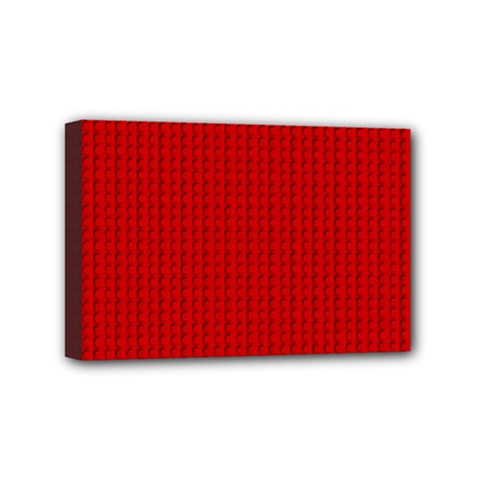 Ed Lego Texture Macro, Red Dots Background, Lego Mini Canvas 6  x 4  (Stretched) from ArtsNow.com