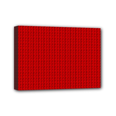 Ed Lego Texture Macro, Red Dots Background, Lego Mini Canvas 7  x 5  (Stretched) from ArtsNow.com