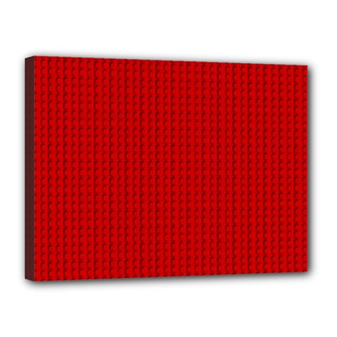 Ed Lego Texture Macro, Red Dots Background, Lego Canvas 16  x 12  (Stretched) from ArtsNow.com