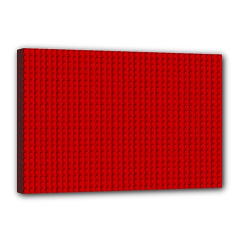 Ed Lego Texture Macro, Red Dots Background, Lego Canvas 18  x 12  (Stretched) from ArtsNow.com