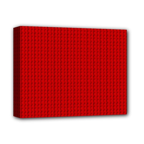 Ed Lego Texture Macro, Red Dots Background, Lego Deluxe Canvas 14  x 11  (Stretched) from ArtsNow.com