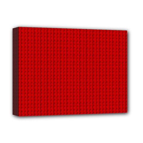 Ed Lego Texture Macro, Red Dots Background, Lego Deluxe Canvas 16  x 12  (Stretched)  from ArtsNow.com