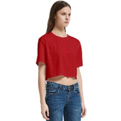 Women s Round Neck Short Sleeve Crop Top 