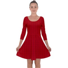 Quarter Sleeve Skater Dress 