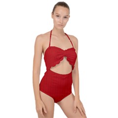 Scallop Top Cut Out Swimsuit 