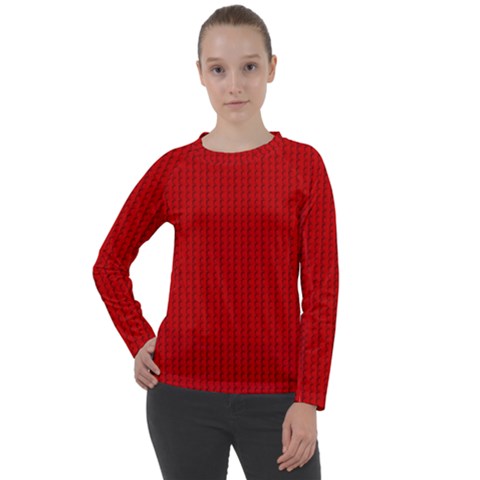 Ed Lego Texture Macro, Red Dots Background, Lego Women s Long Sleeve Raglan T