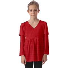 Kids  V Neck Casual Top 