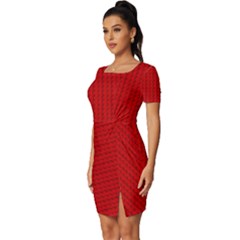 Fitted Knot Split End Bodycon Dress 