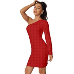 Long Sleeve One Shoulder Mini Dress 