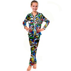 Kids  Satin Long Sleeve Pajamas Set 