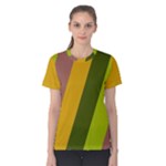 Autumn Harmony Geometric Style Print  Women s Cotton T-Shirt